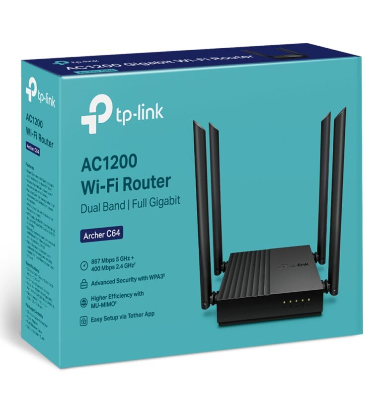 TP‑Link Archer C64 AC1200 MU‑MIMO Wi‑Fi Router