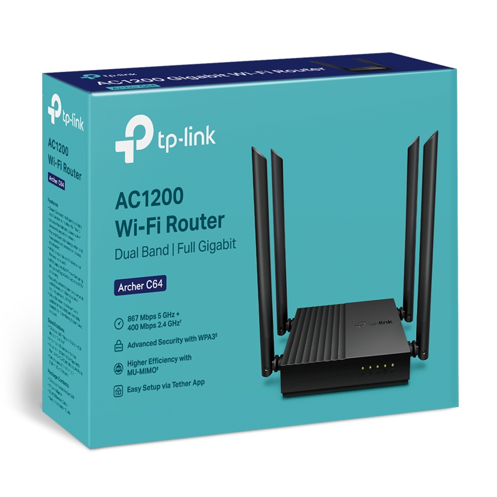 TP‑Link Archer C64 AC1200 MU‑MIMO Wi‑Fi Router