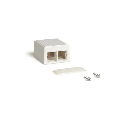 CommScope SMK2 Surface-Mount Box – Dual Port, Cat5e/Cat6, Ivory (6467306100)